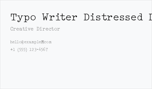 Typo Writer Distressed Demo Business Card
