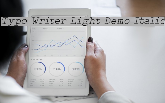 Typo Writer Light Demo Italic Font examples