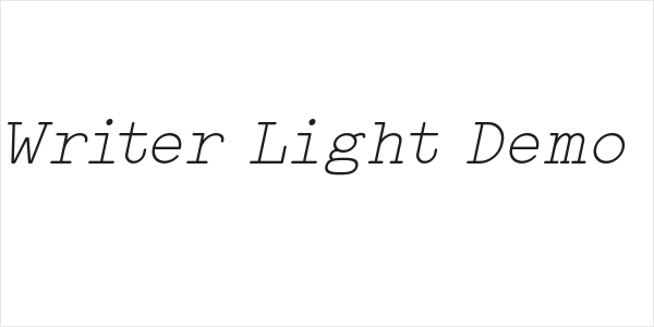 Typo Writer Light Demo Italic Logo