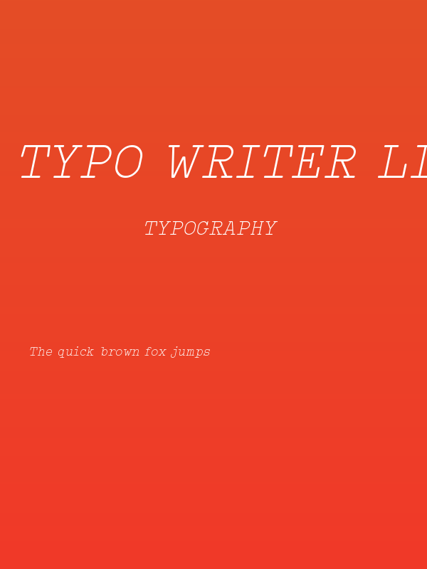 Typo Writer Light Demo Italic Poster