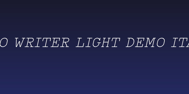Typo Writer Light Demo Italic Social Header