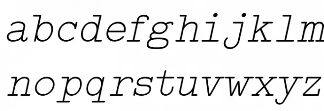 Typo Writer Light Demo Italic Schriftart Kleinbuchstaben