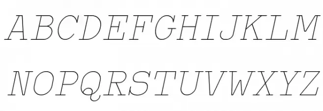 Typo Writer Thin Demo Italic Schriftart Groß