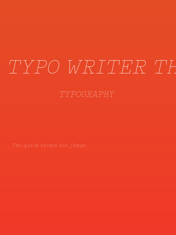 Typo Writer Thin Demo Italic Poster