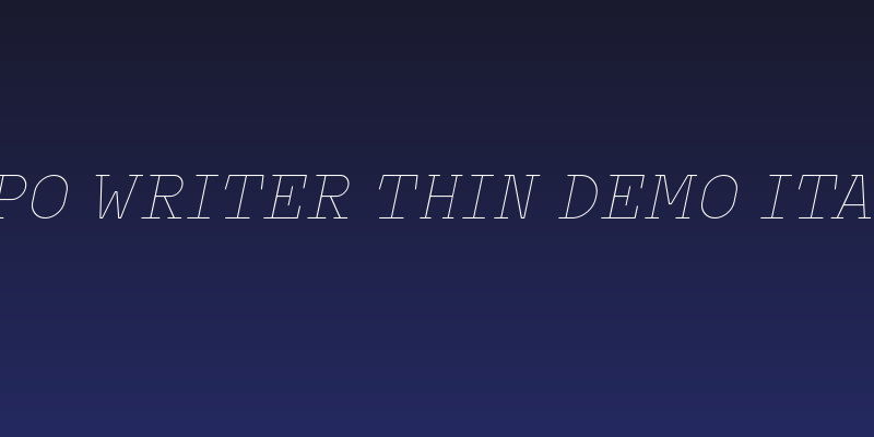 Typo Writer Thin Demo Italic Social Header