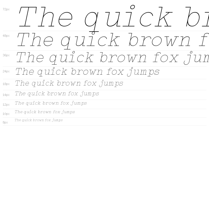 Typo Writer Thin Demo Italic Waterfall