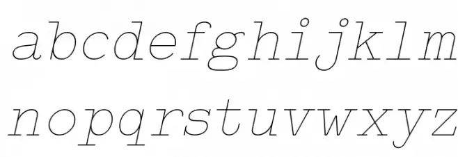 Typo Writer Thin Demo Italic Font Litere mici