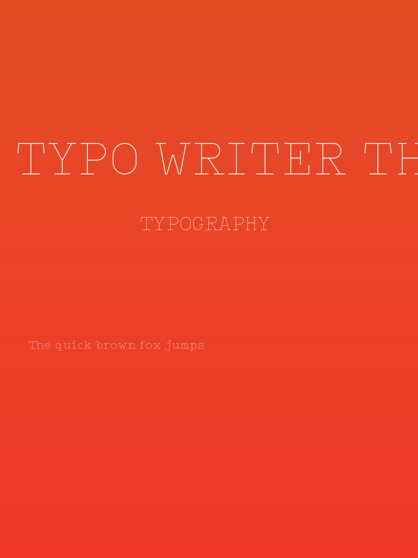 Typo Writer Thin Demo Poster