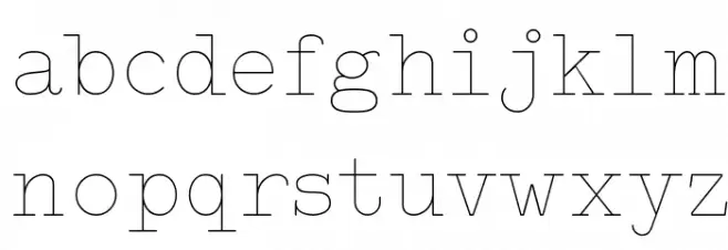 Typo Writer Thin Demo फ़ॉन्ट लोअरकेस