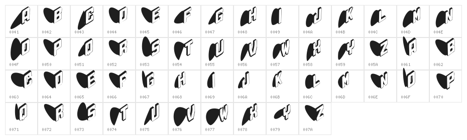 TypoShadows Character Map