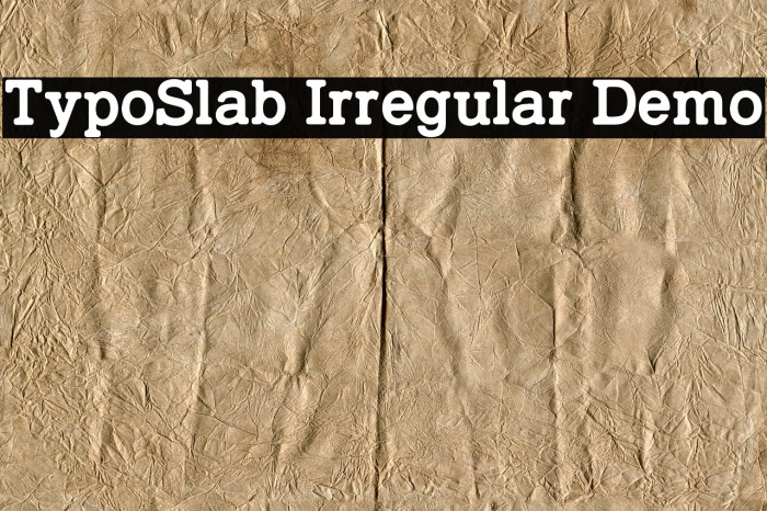 TypoSlab Irregular Demo Font examples