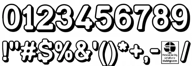 TypoSlab Irregular Shadowed Demo Font OTHER CHARS