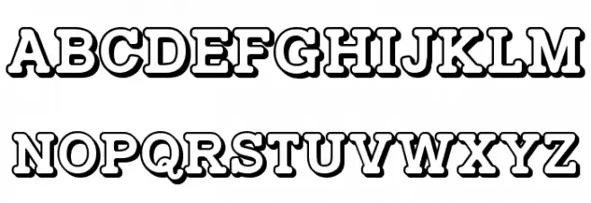 TypoSlab Irregular Shadowed Demo Font UPPERCASE