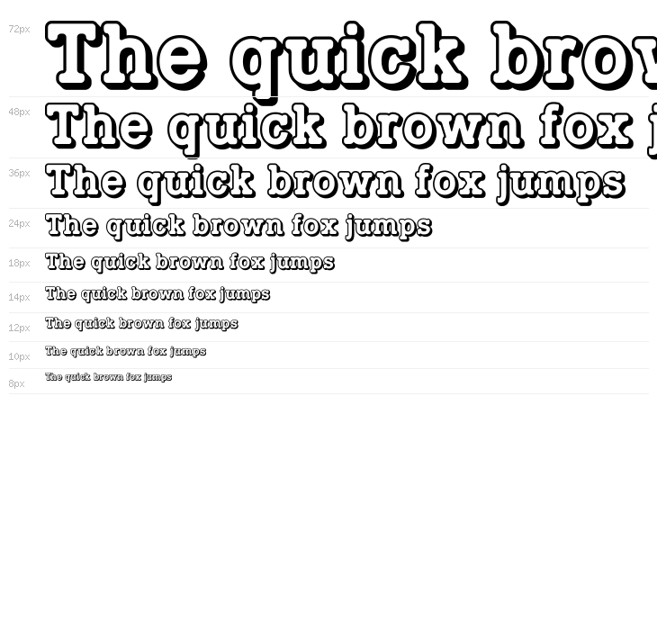 TypoSlab Irregular Shadowed Demo Waterfall