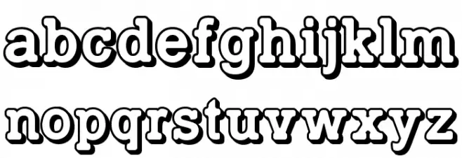 TypoSlab Irregular Shadowed Demo Font LOWERCASE