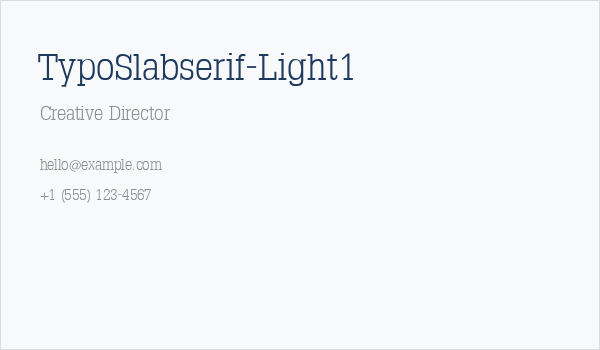 TypoSlabserif-Light1 Business Card