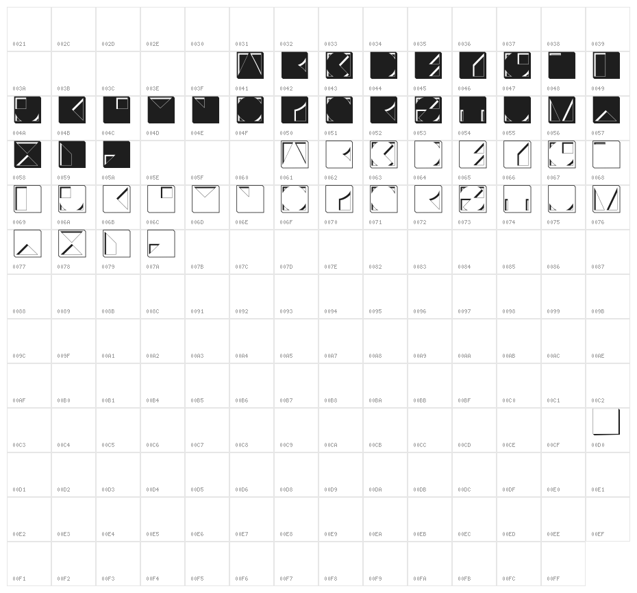 TypoTracesOne Character Map