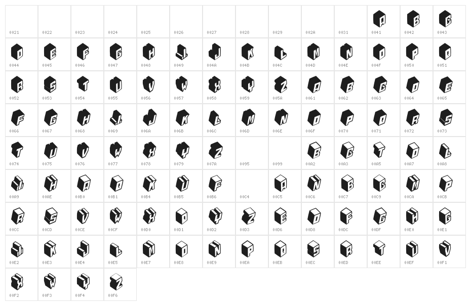 Typobricks-Bold Character Map