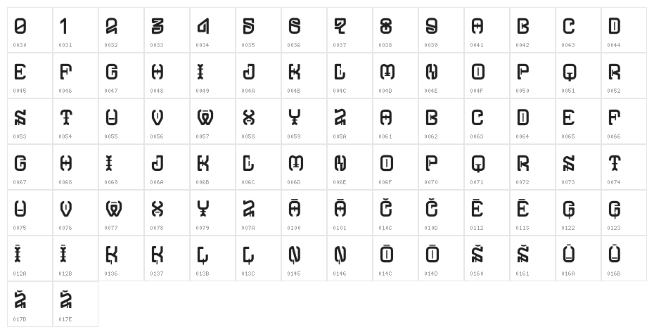 Typodika-Regular Character Map