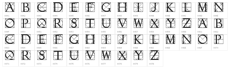 Typographer Caps Character Map