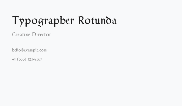 Typographer Rotunda Business Card