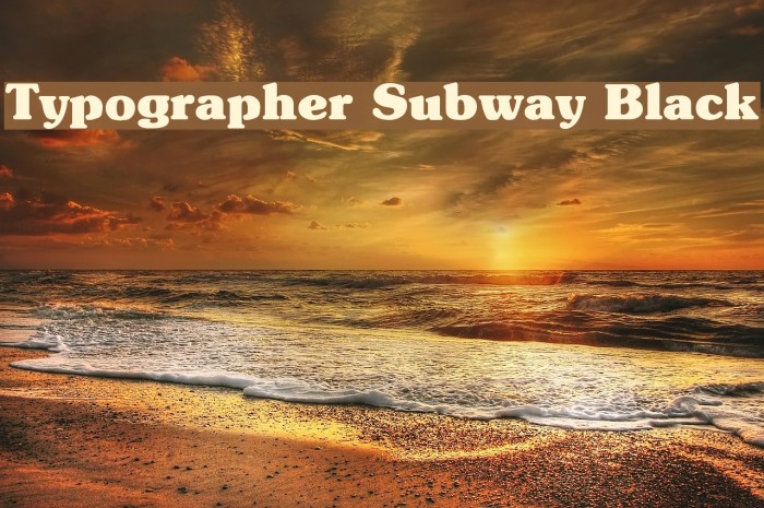 Typographer Subway Black Font examples