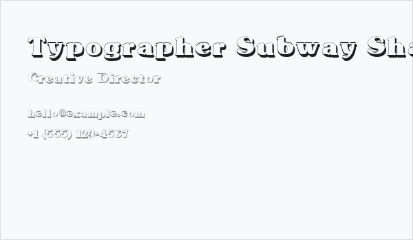 Typographer Subway Shadow Business Card