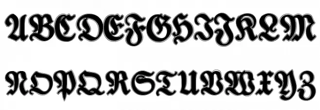 TypographerFraktur Contour फ़ॉन्ट अपरकेस
