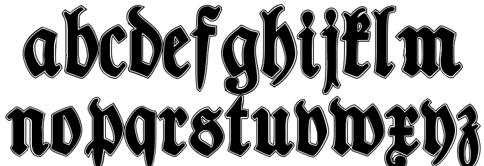 TypographerFraktur Contour Font LOWERCASE