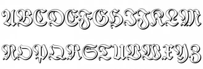 TypographerFraktur Shadow Schriftart Groß