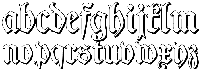 TypographerFraktur Shadow Font LOWERCASE