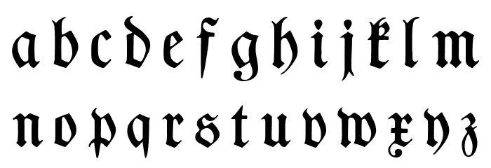 TypographerFraktur UNZ1 Medium Font LOWERCASE