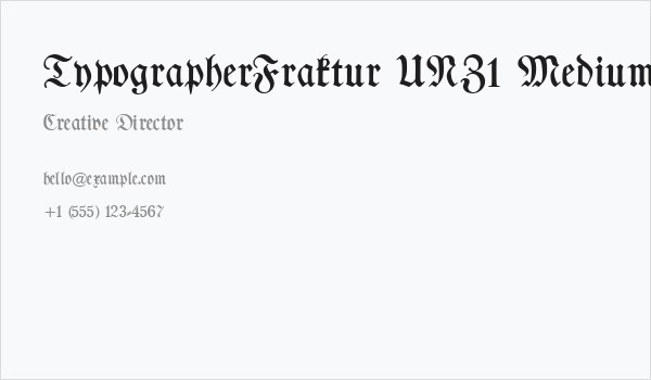 TypographerFraktur UNZ1 Medium Business Card