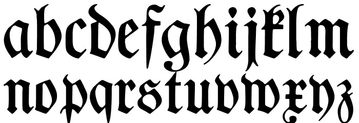 TypographerFraktur UNZ1 Medium Font LOWERCASE