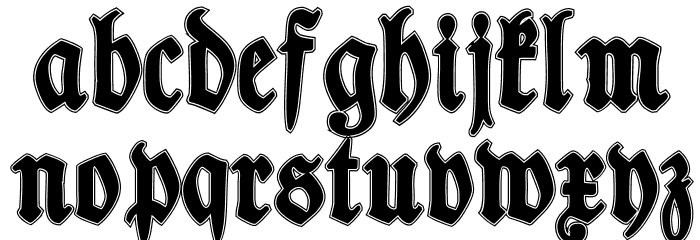 TypographerFrakturContour Font LOWERCASE