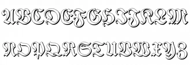 TypographerFrakturShadow Font Litere mari