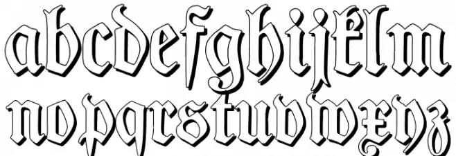 TypographerFrakturShadow फ़ॉन्ट लोअरकेस