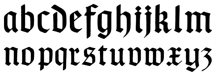 TypographerGotisch A UNZ1 Font LOWERCASE