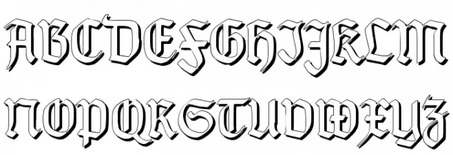 TypographerGotisch Schatten S Шрифта ВЕРХНИЙ