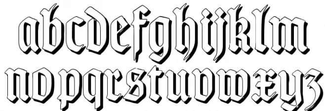 TypographerGotisch Schatten S Fuentes MINÚSCULAS