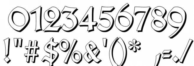 TypographerGotisch Schatten フォント その他の文字