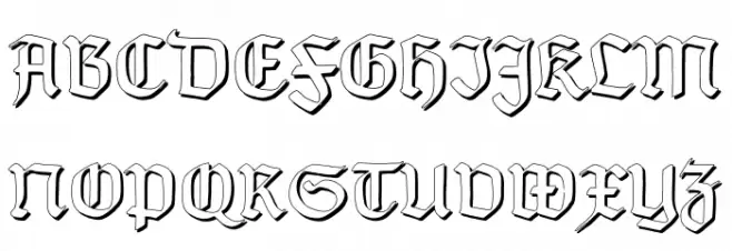 TypographerGotisch Schatten Polices MAJUSCULES