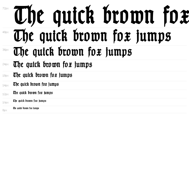 TypographerGotisch Schmal Bold Waterfall