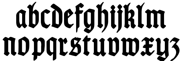TypographerGotisch Schmal Bold Font LOWERCASE