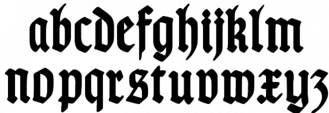 TypographerGotisch Schmal Bold फ़ॉन्ट लोअरकेस