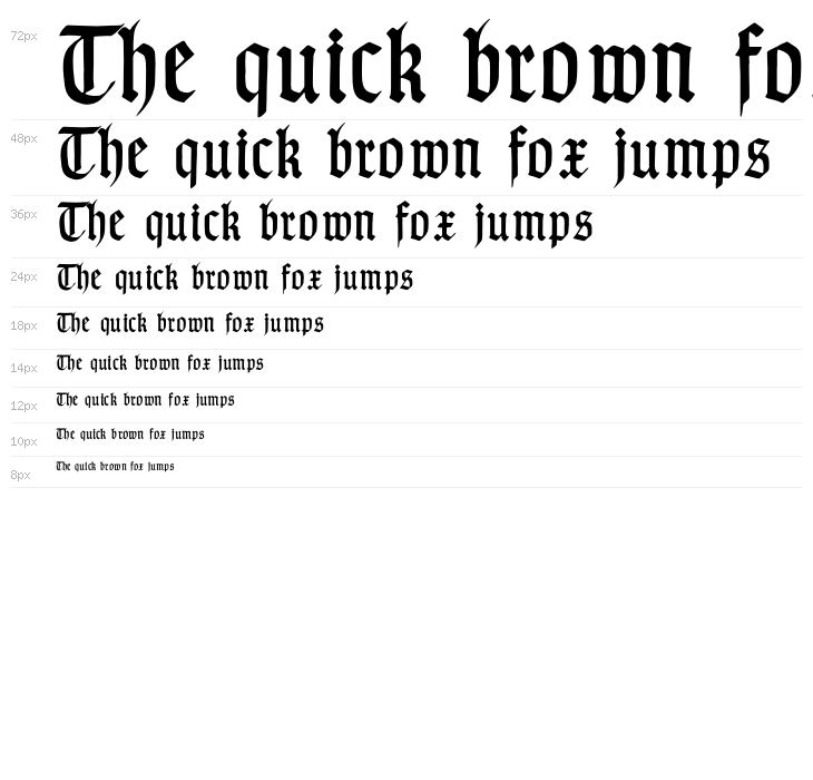 TypographerGotisch Schmal Waterfall