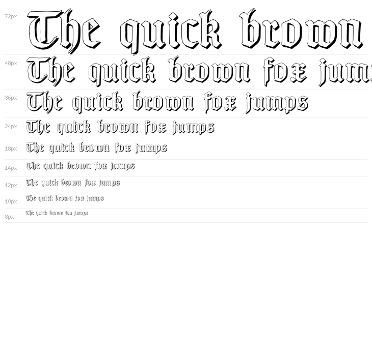 TypographerGotischSchatten Waterfall