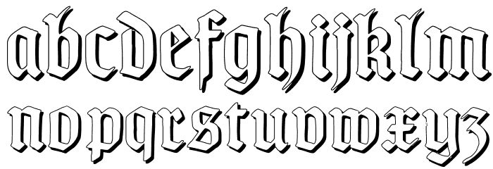 TypographerGotischSchatten Font LOWERCASE