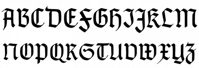TypographerGotischSchmal Шрифта ВЕРХНИЙ
