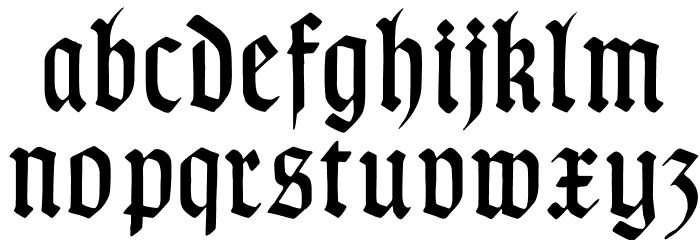 TypographerGotischSchmal Font LOWERCASE